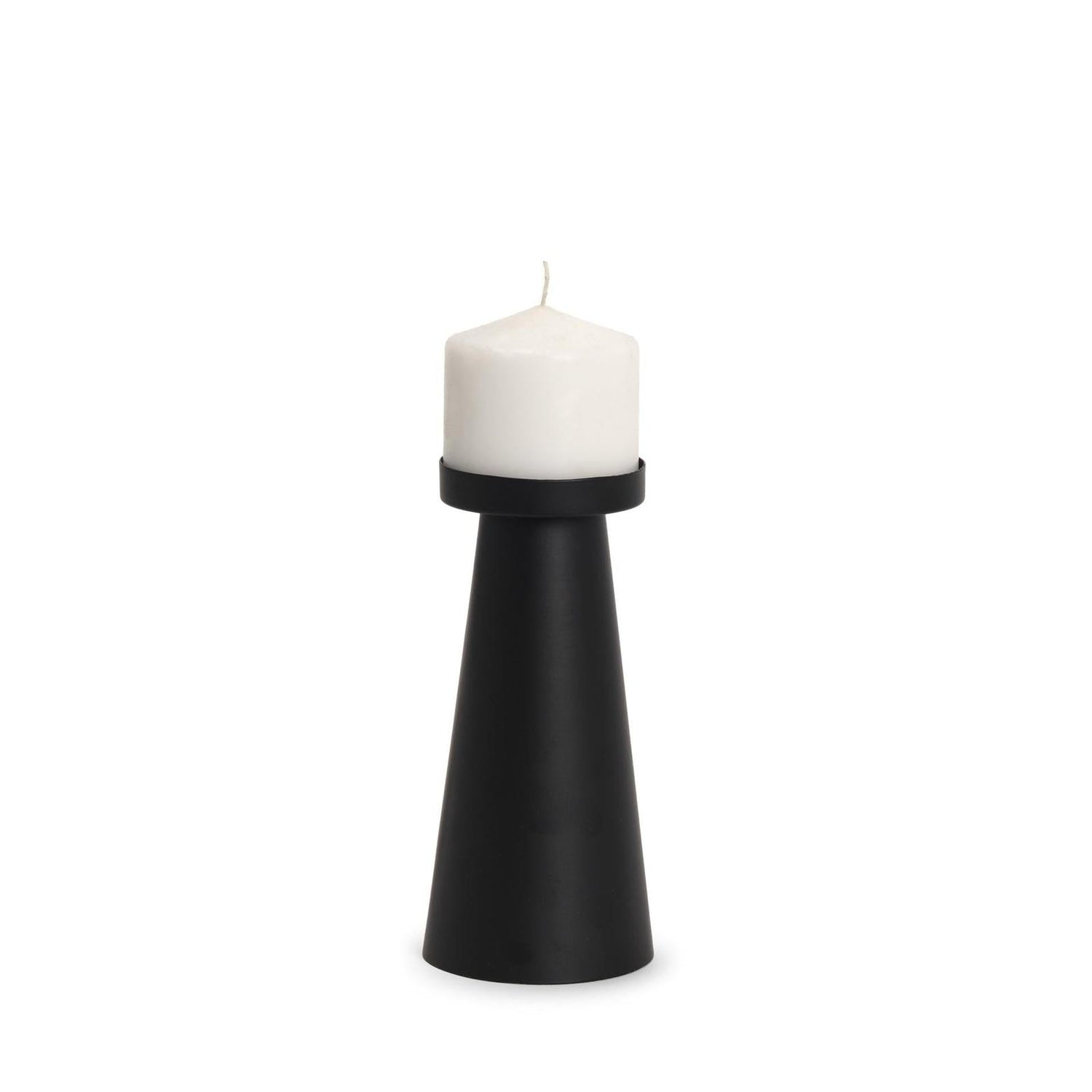 Mercana Quadir Matte Black Metal Candle Holder