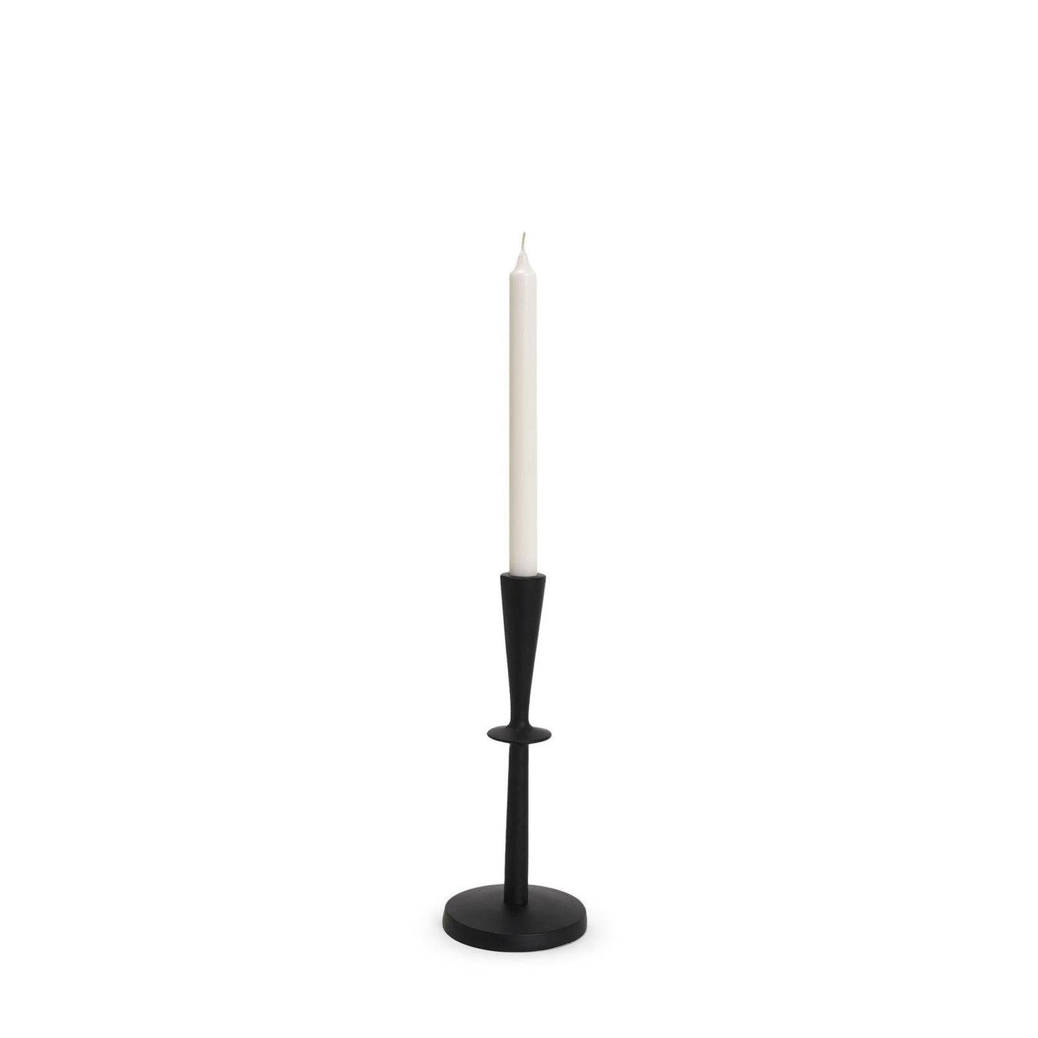 Mercana Qwin Matte Black Cast Aluminum Candle Holder
