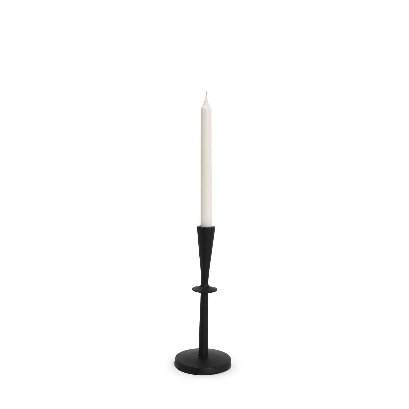 Mercana Qwin Matte Black Cast Aluminum Candle Holder