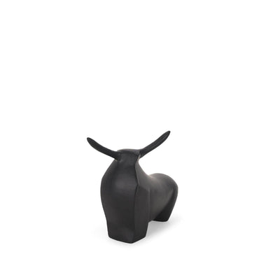 Mercana Radu Matte Black Metal Bull Decorative Object