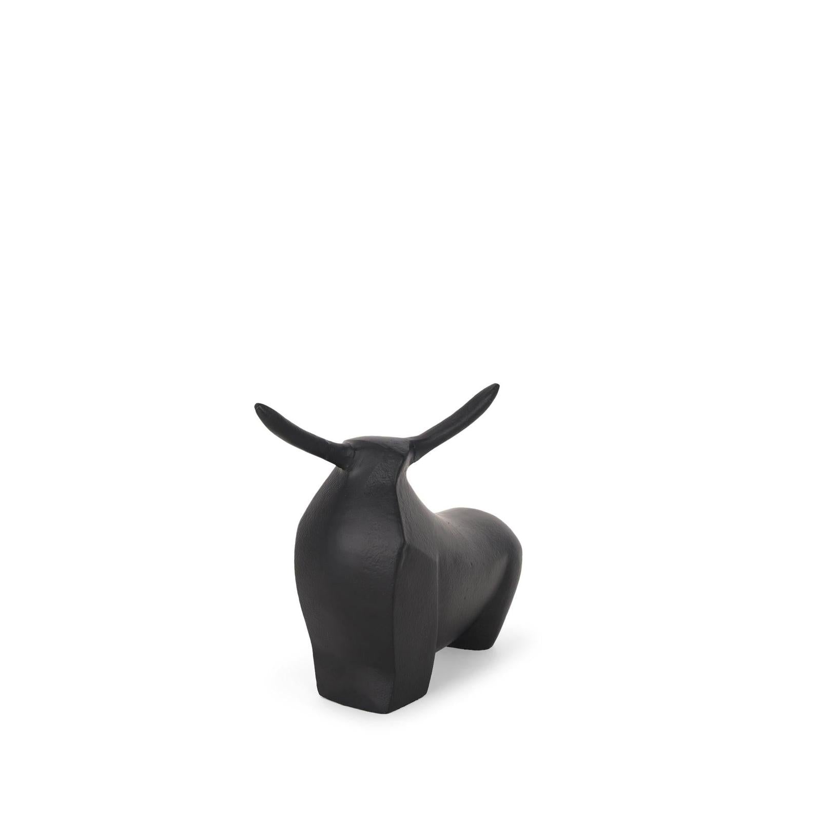 Mercana Radu Matte Black Metal Bull Decorative Object