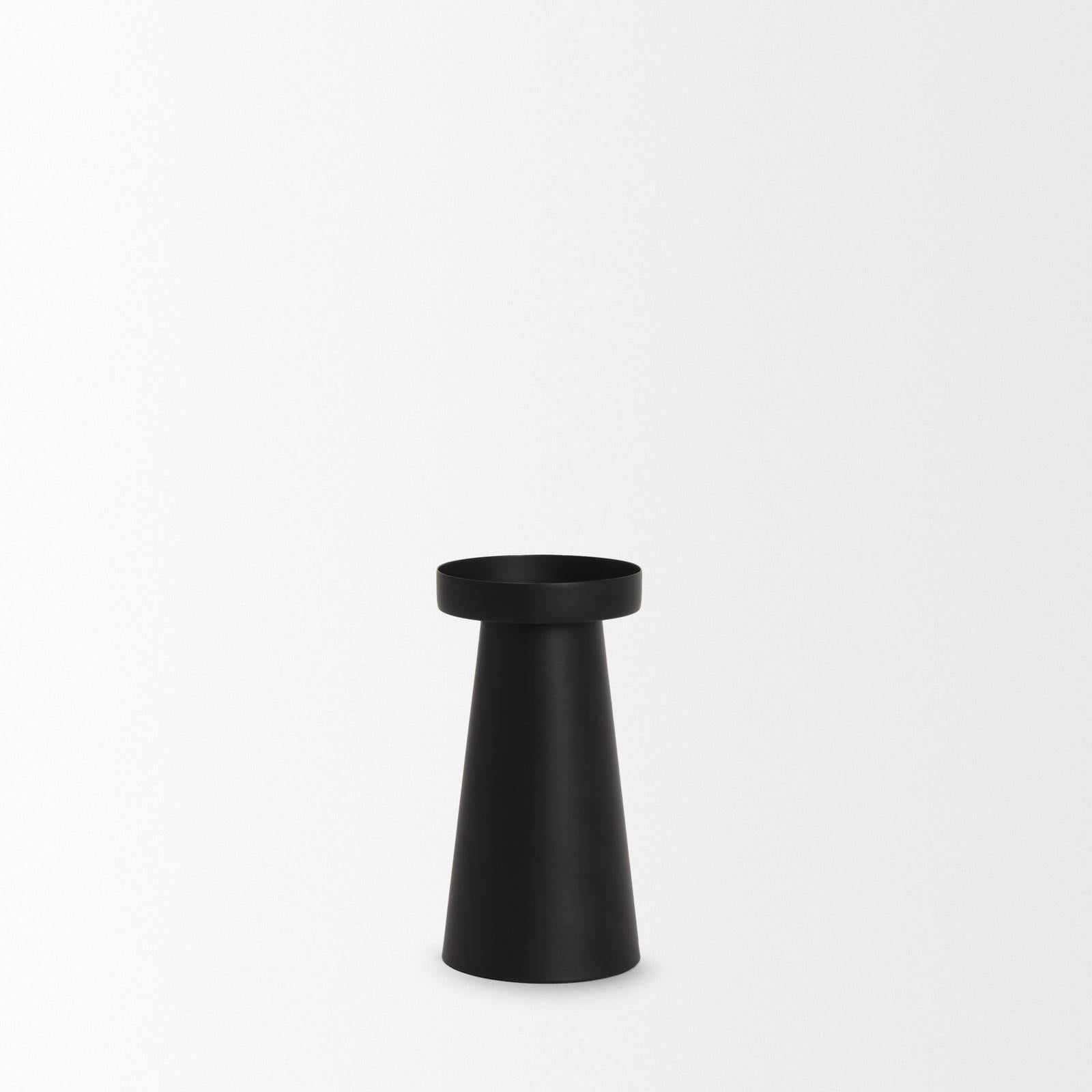 Mercana Quadir Matte Black Metal Candle Holder