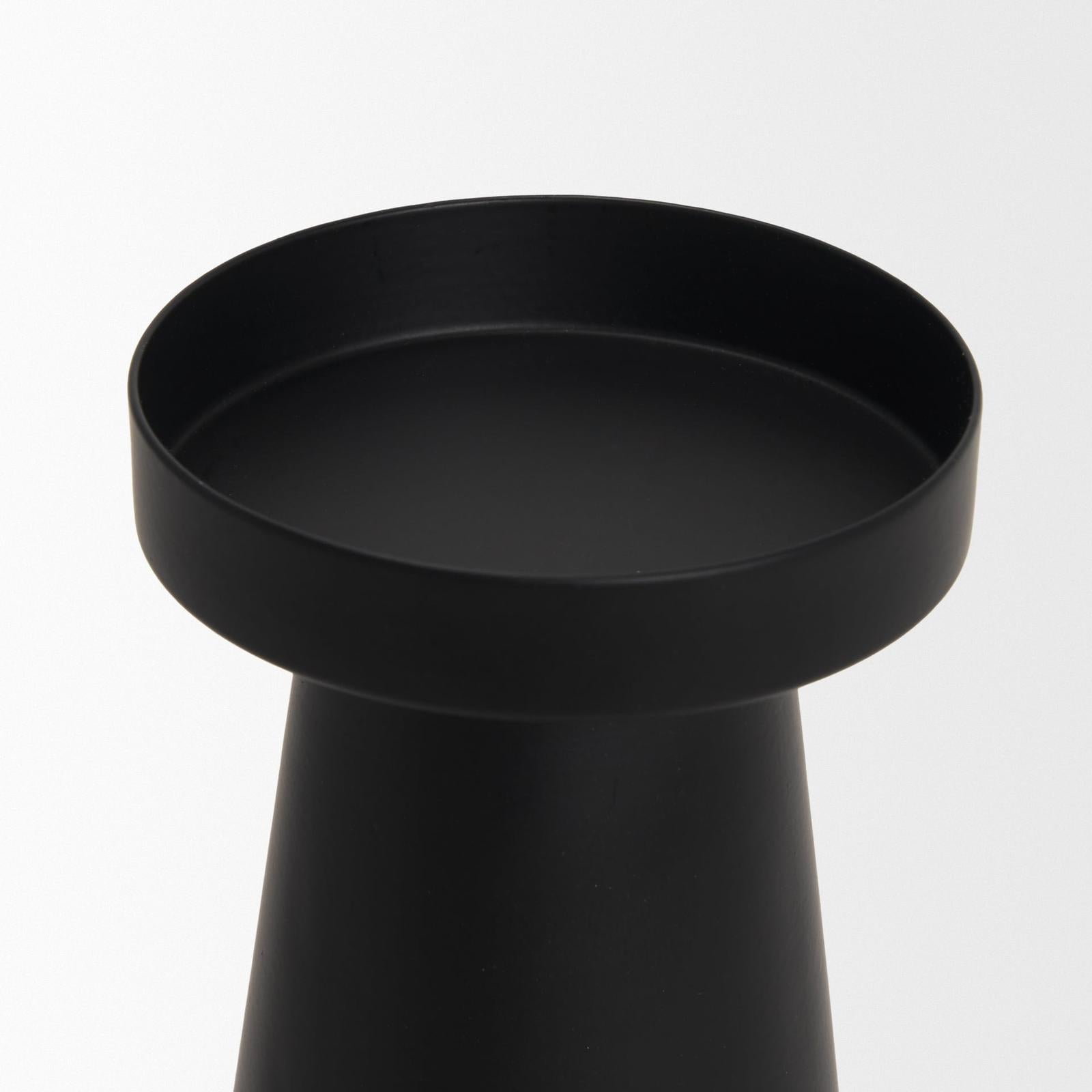 Mercana Quadir Matte Black Metal Candle Holder