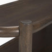 Mercana Romi Dark Brown Wood w/ 3 Shelves Oval Console Table TOP