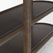Mercana Romi Dark Brown Wood w/ 3 Shelves Oval Console Table TOP