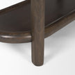 Mercana Romi Dark Brown Wood w/ 3 Shelves Oval Console Table TOP