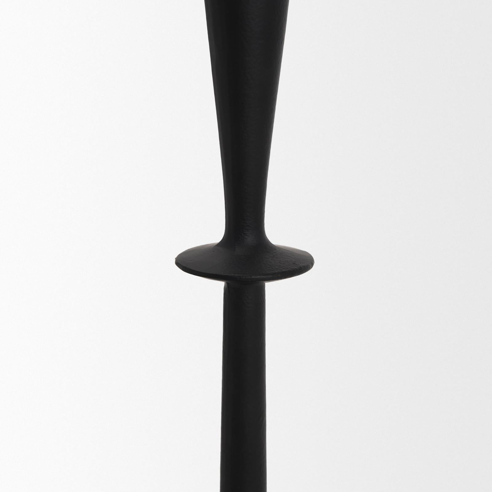 Mercana Qwin Matte Black Cast Aluminum Candle Holder
