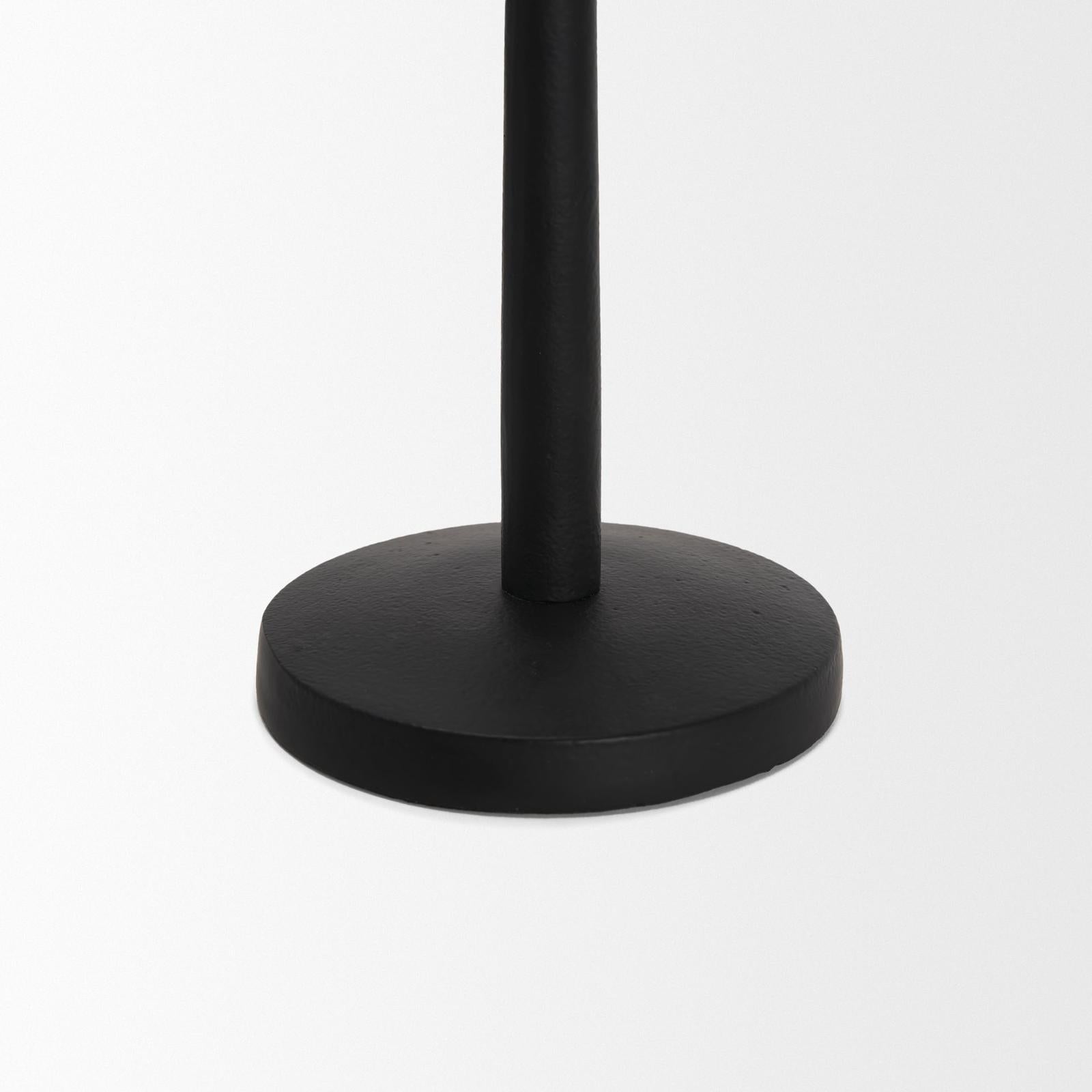 Mercana Qwin Matte Black Cast Aluminum Candle Holder