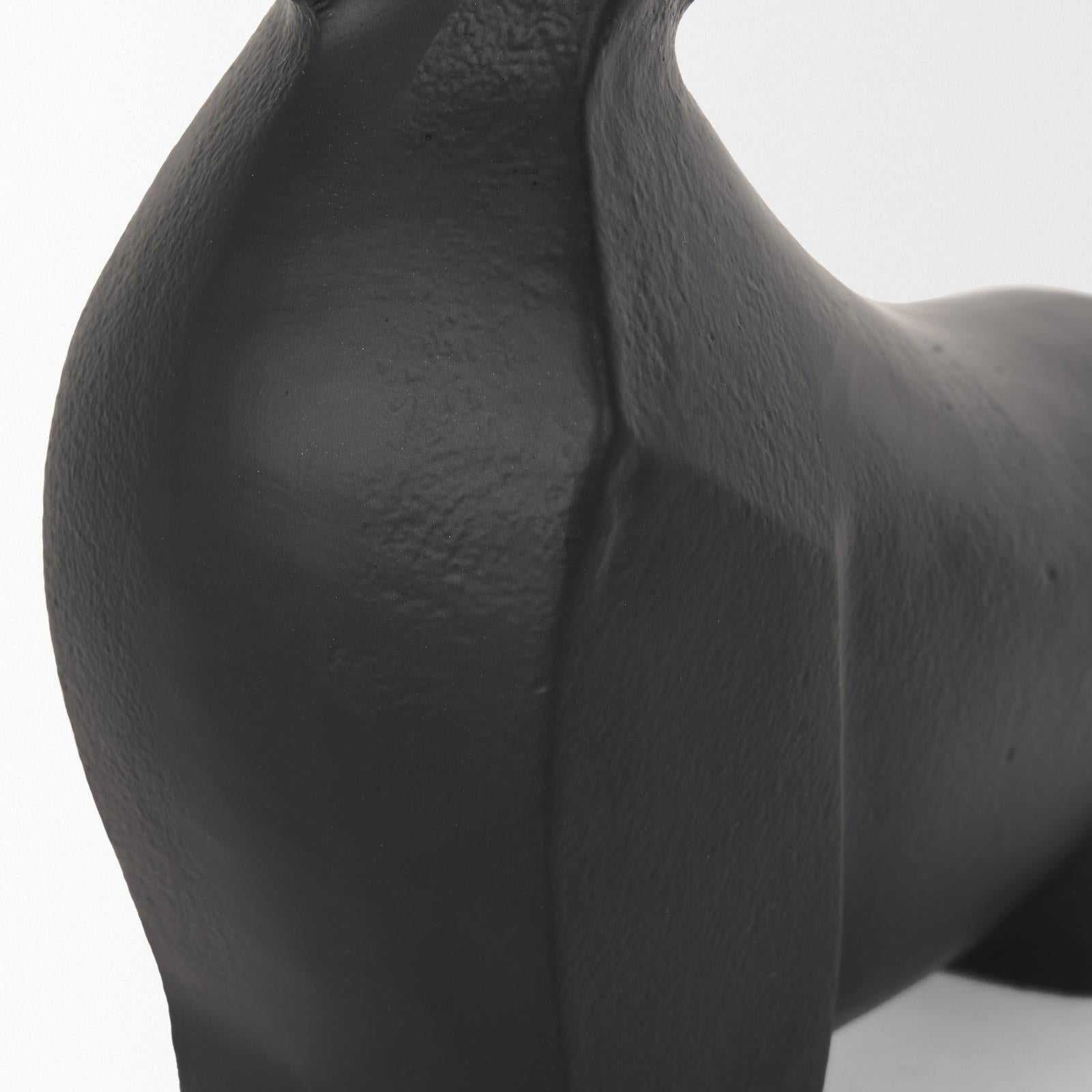 Mercana Radu Matte Black Metal Bull Decorative Object