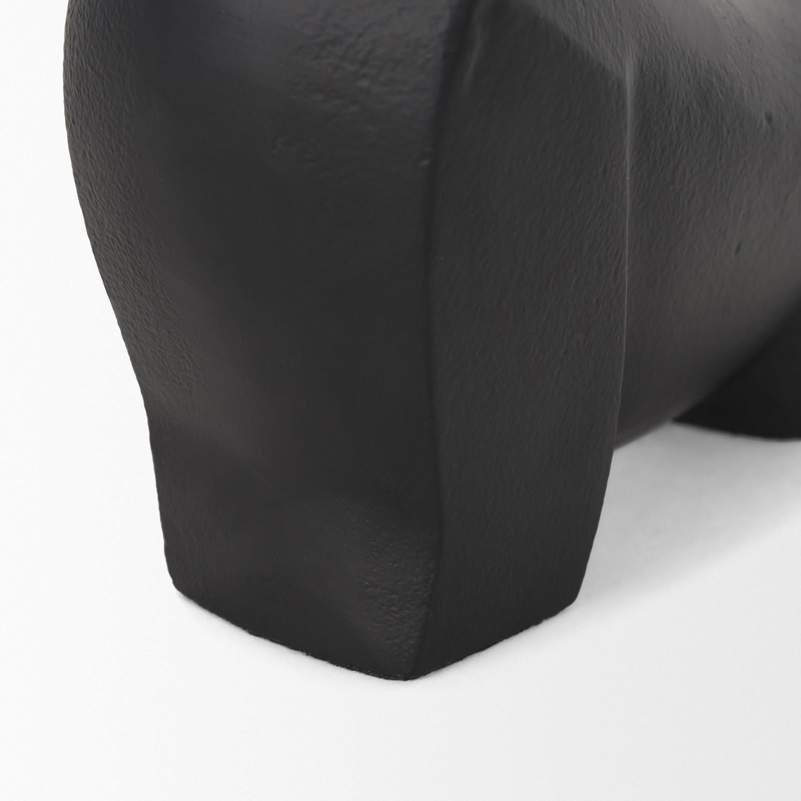 Mercana Radu Matte Black Metal Bull Decorative Object
