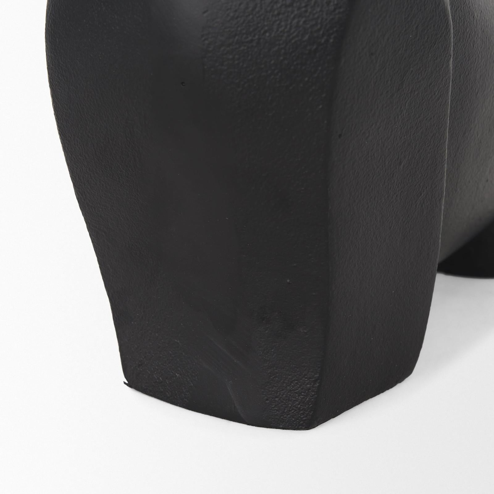 Mercana Radu Matte Black Metal Bull Decorative Object