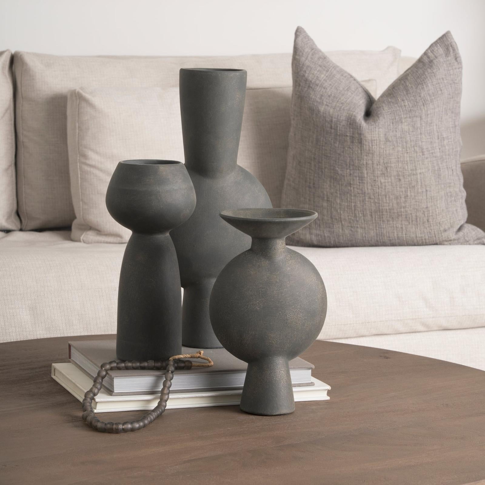 Mercana Kaz Earthy Brown Ceramic Vase