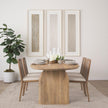 Mercana Clara Fabric Seat and Cane Back Armless Dining Chair