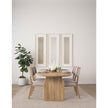 Mercana Tenton Grey Fabric Wrap Brown Wooden Base Dining Chair Clearance