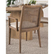 Mercana Clara Wood W/ Cream Fabric Seat and Cane Back Dining Chair