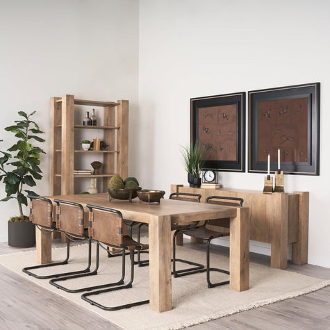 Mercana Beth Light Brown Wood w/ 3 Doors Sideboard