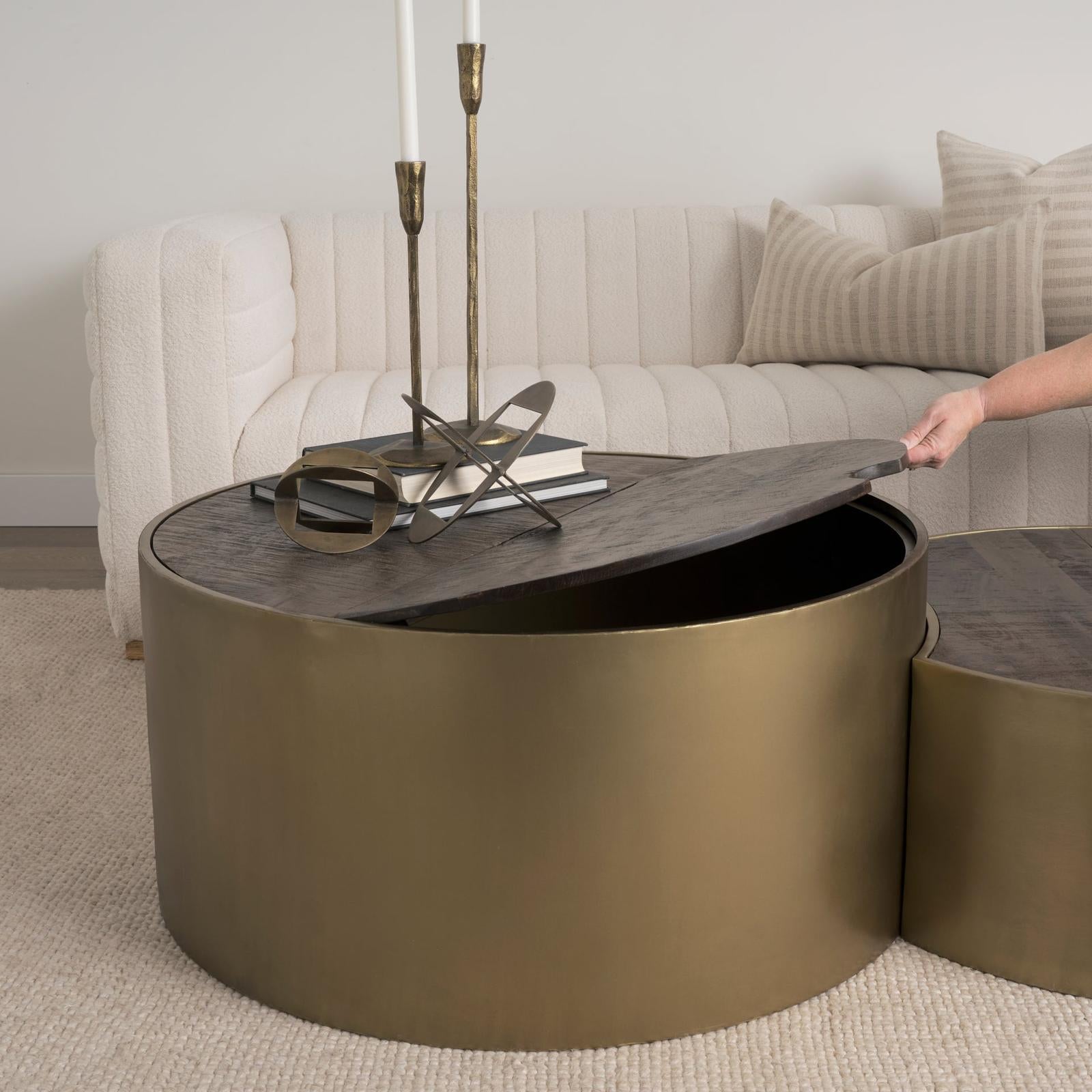 Mercana Eclipse Wood Top Nested Coffee Table