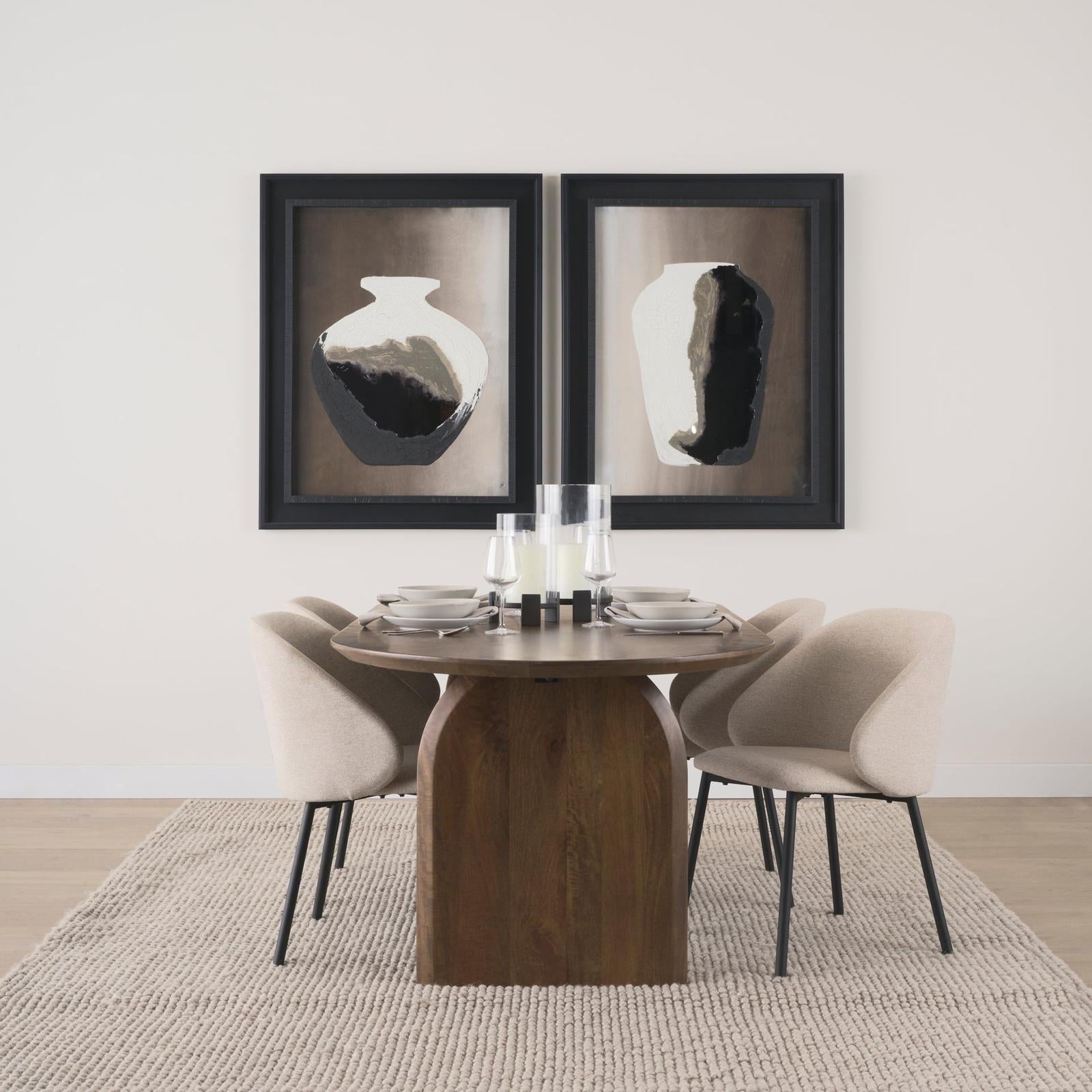 Mercana Shannon Dining Chair w/ Fabric & Matte Black Metal