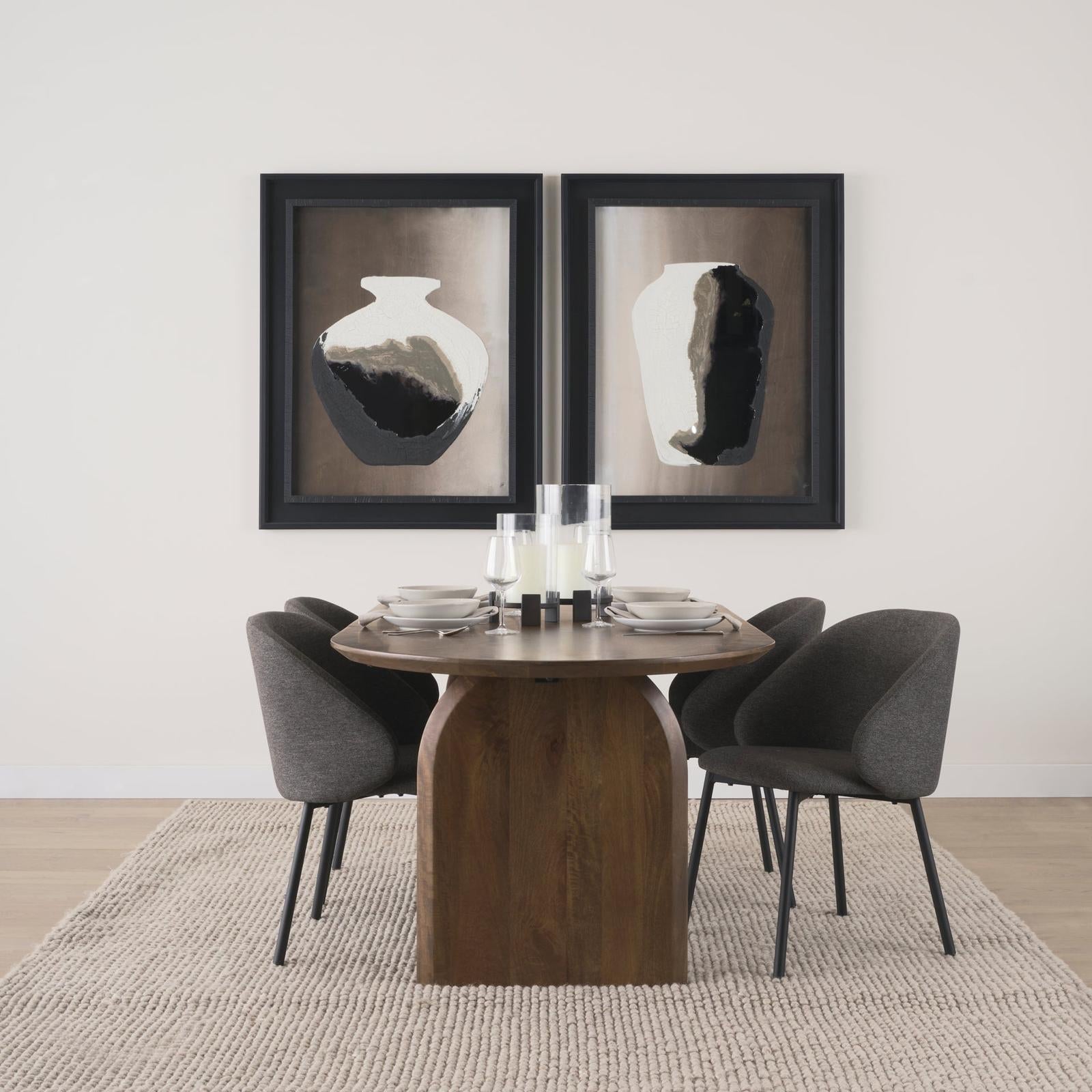 Mercana Shannon Dining Chair w/ Fabric & Matte Black Metal