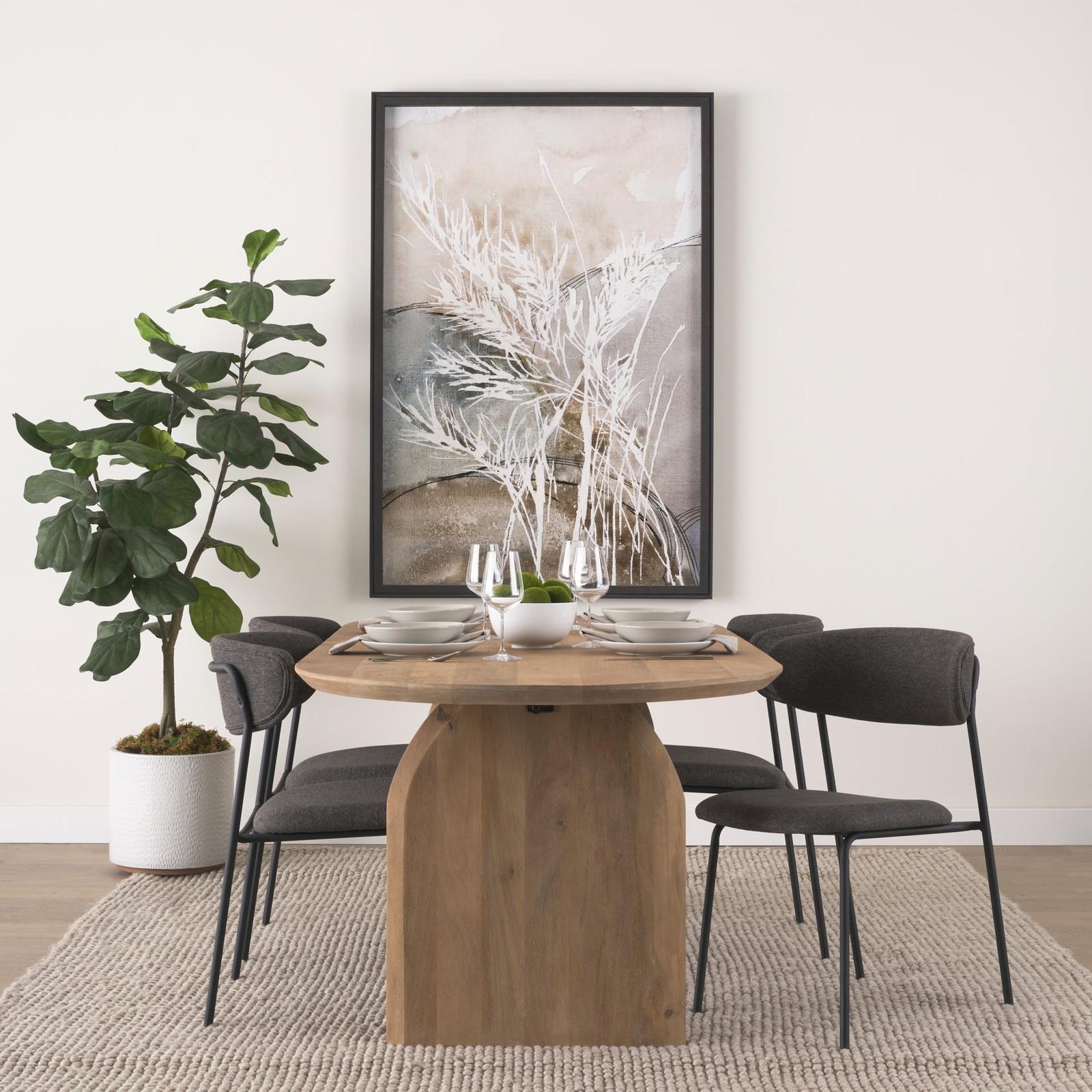 Mercana Corey Dining Chair w/ Gray Fabric & Matte Black Metal Clearance