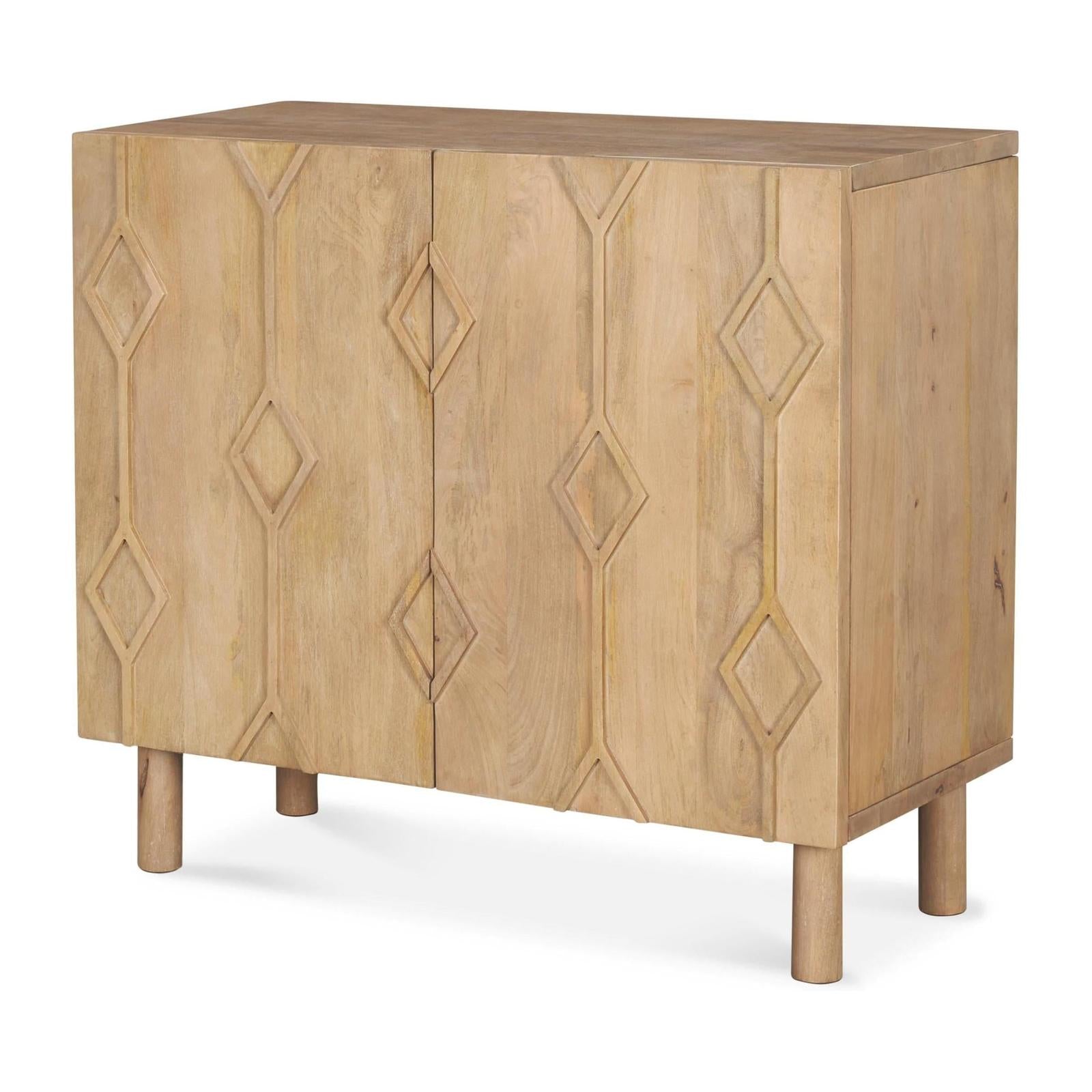 Mercana Heera Diamond Motif w/ Shelf Accent Cabinet