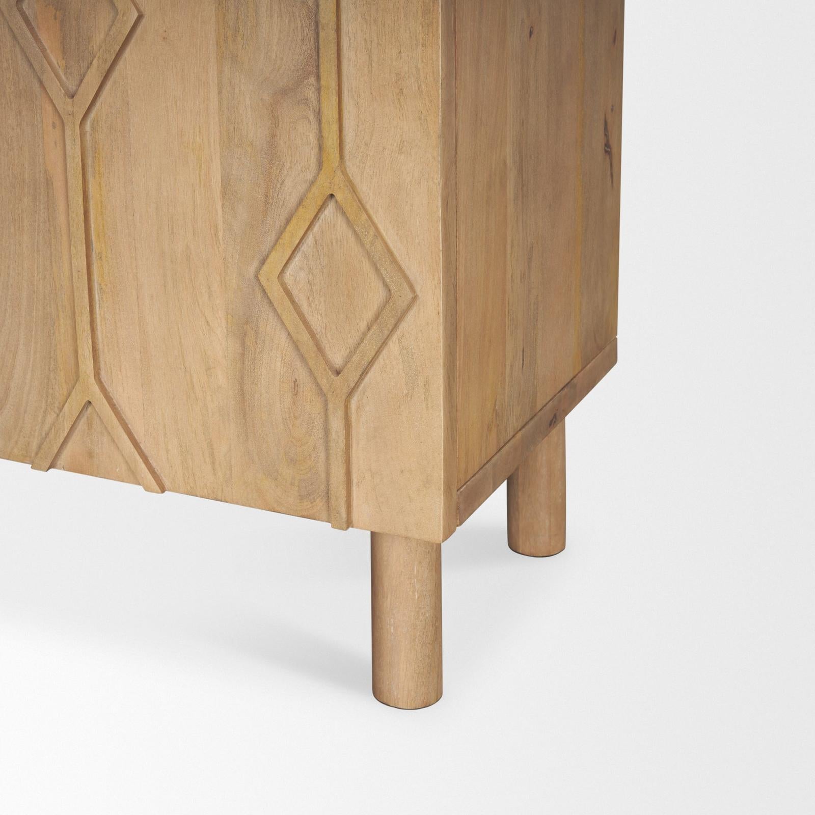 Mercana Heera Diamond Motif w/ Shelf Accent Cabinet