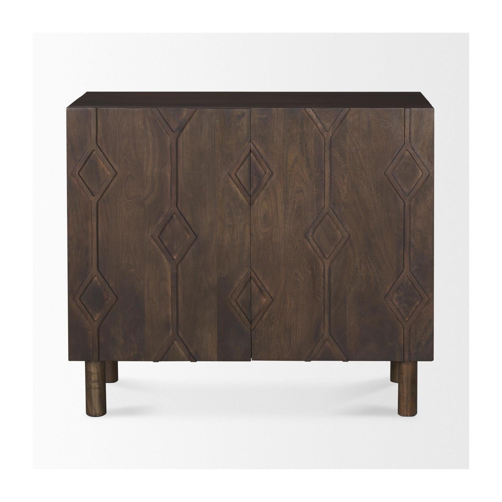 Mercana Heera Diamond Motif w/ Shelf Accent Cabinet
