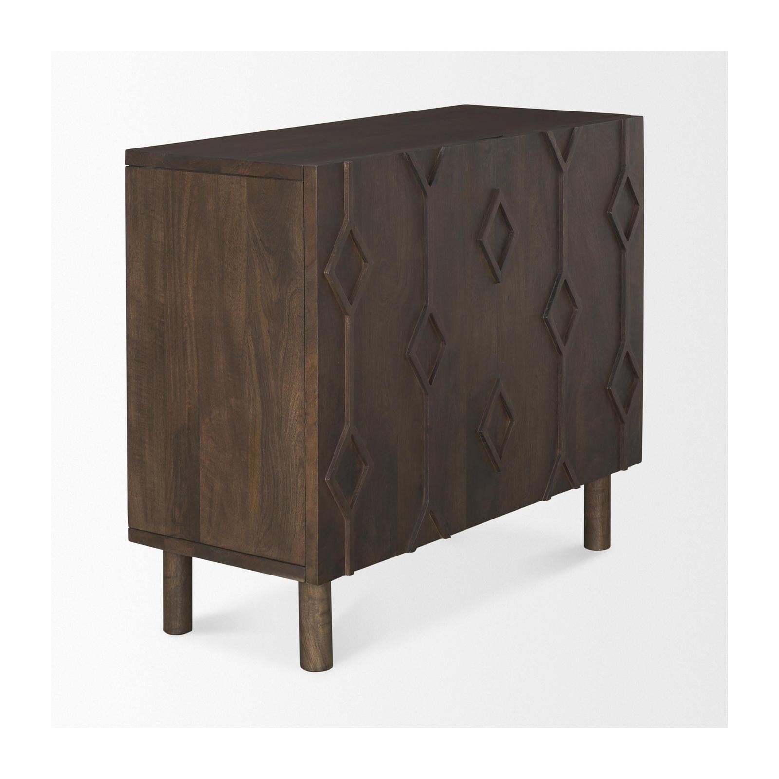 Mercana Heera Diamond Motif w/ Shelf Accent Cabinet
