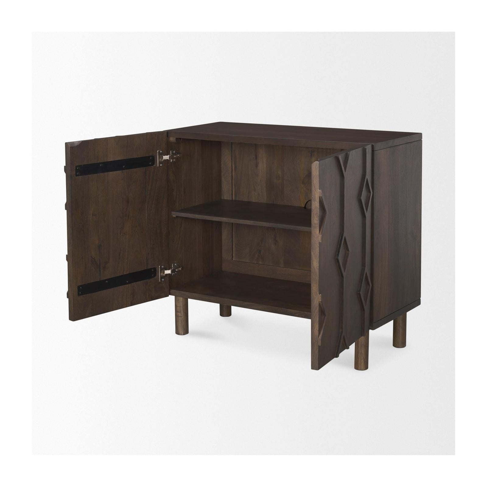Mercana Heera Diamond Motif w/ Shelf Accent Cabinet