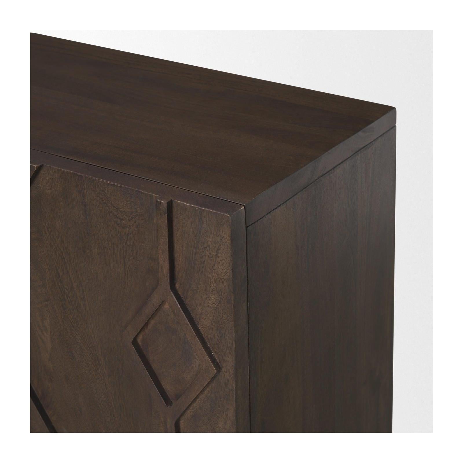 Mercana Heera Diamond Motif w/ Shelf Accent Cabinet