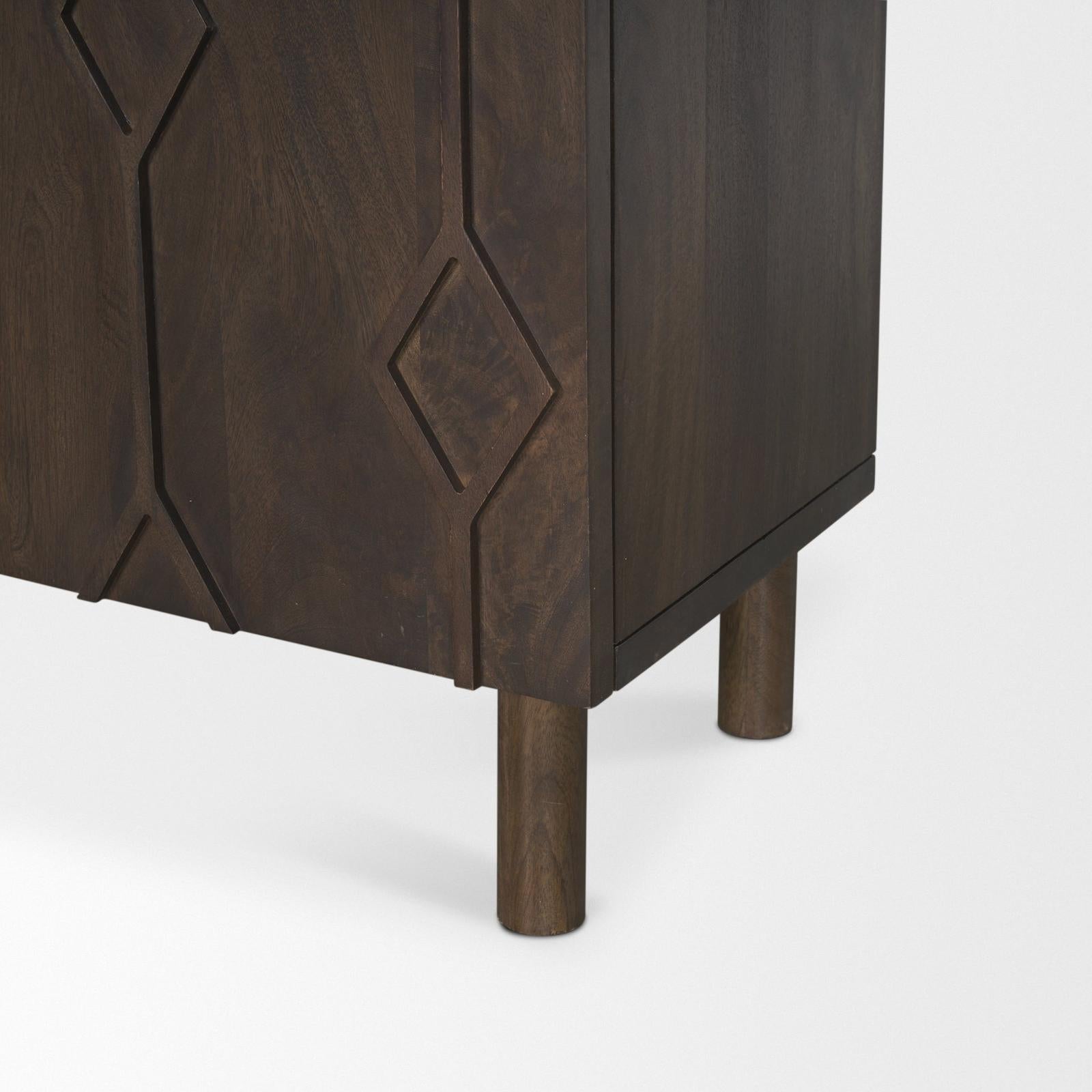 Mercana Heera Diamond Motif w/ Shelf Accent Cabinet