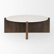 Mercana Bianca Wood w/ Marble Round Top Coffee Table