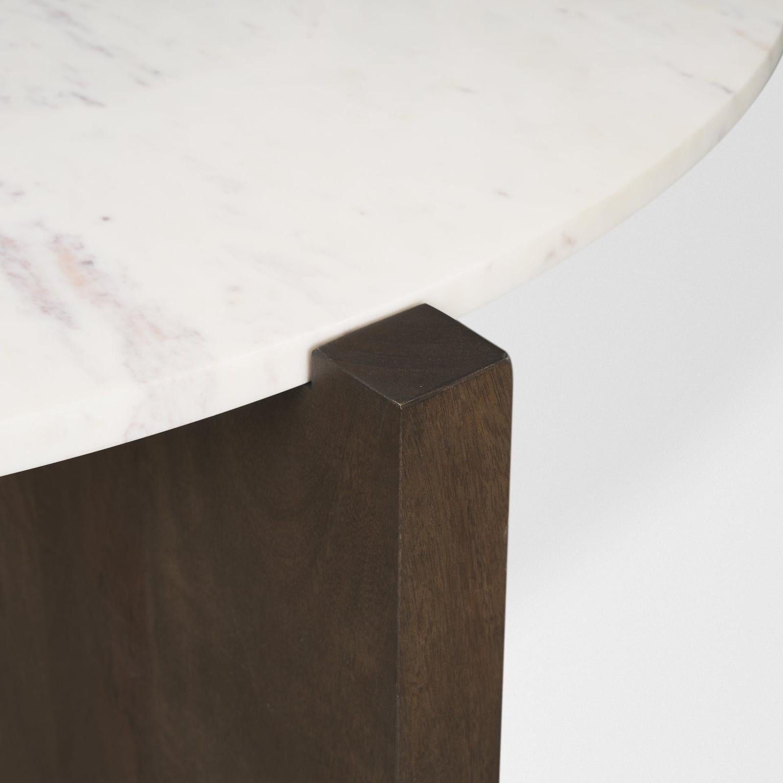 Mercana Bianca Wood w/ Marble Round Top Coffee Table