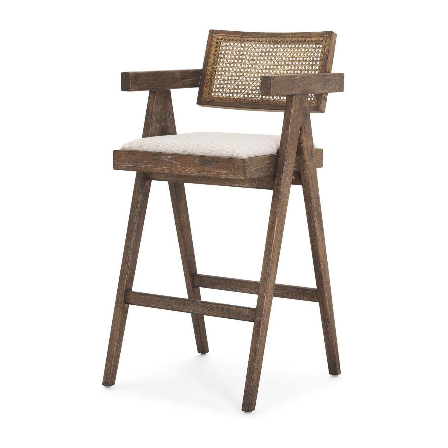 Mercana Indie Medium Brown Wood w/ Cane Bar Stool Clearance