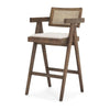Mercana Indie Medium Brown Wood w/ Cane Bar Stool Clearance
