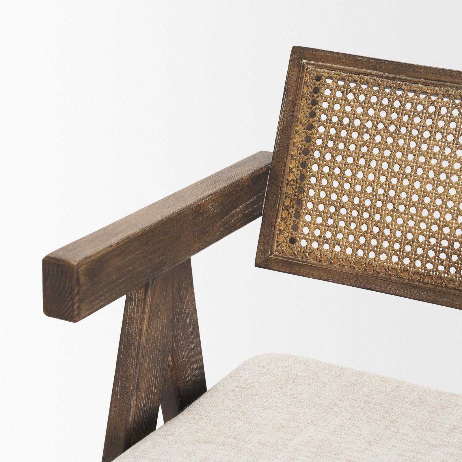 Mercana Indie Medium Brown Wood w/ Cane Bar Stool Clearance