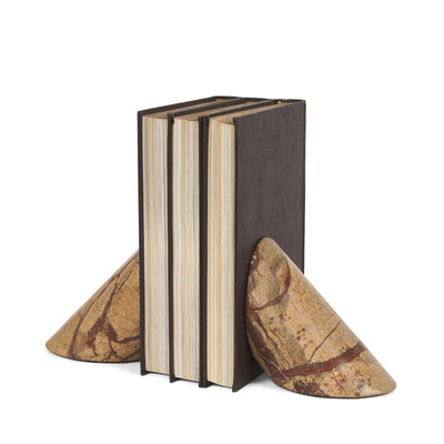 Mercana Rahima Brown Forest Marble Angled Bookends