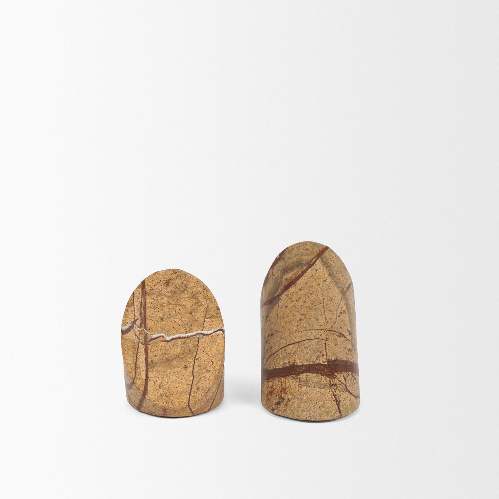 Mercana Rahima Brown Forest Marble Angled Bookends