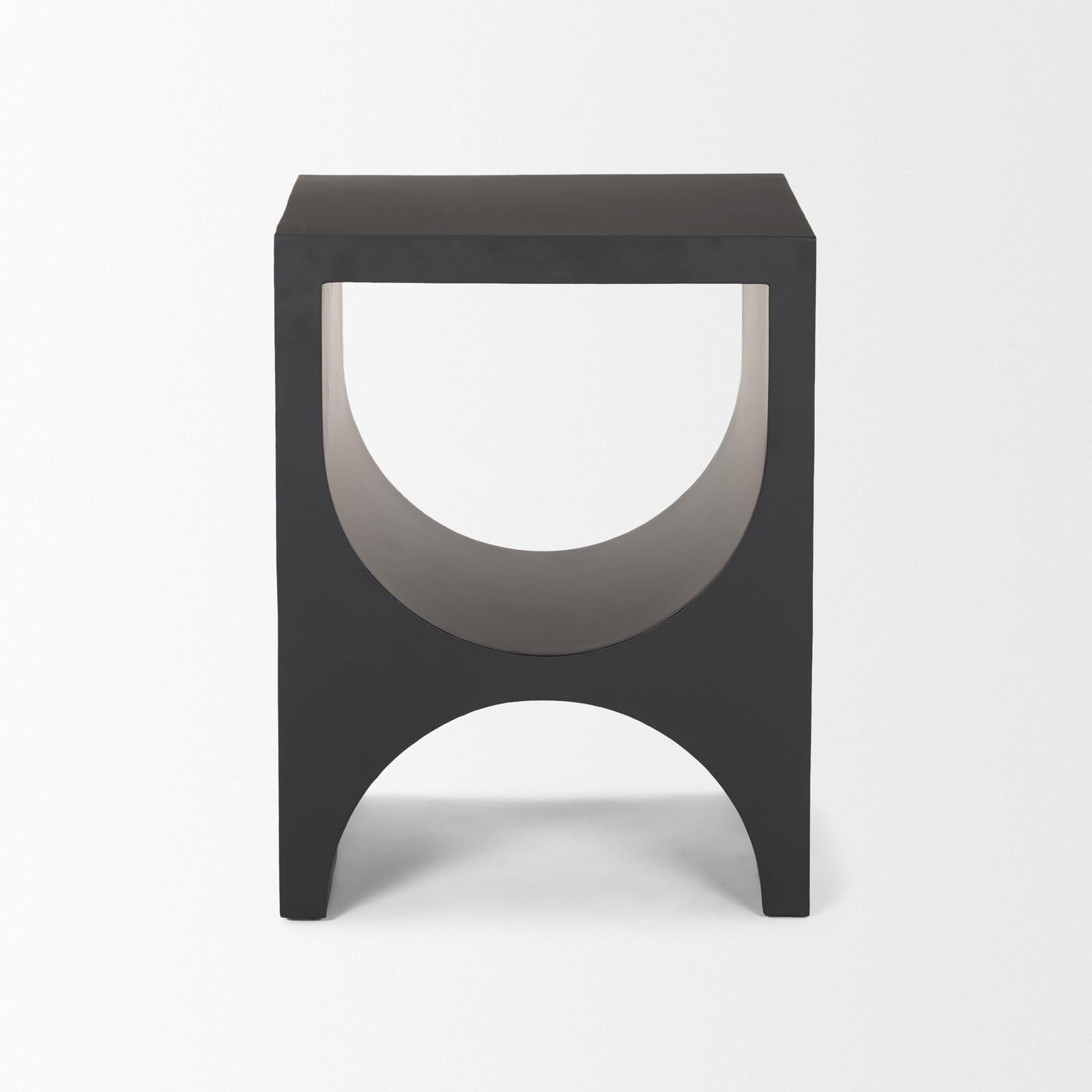 Mercana Sobi Matte Black Metal Side Table