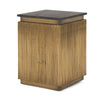 Mercana Satima Marble w/ Gold Metal Square Fluted Accent Table