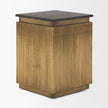 Mercana Satima Marble w/ Gold Metal Square Fluted Accent Table