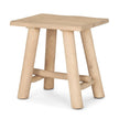 Mercana Sekou Light Brown Short Wooden Craftsman Stool Clearance