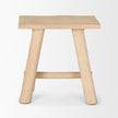 Mercana Sekou Light Brown Short Wooden Craftsman Stool Clearance