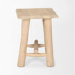 Mercana Sekou Light Brown Short Wooden Craftsman Stool Clearance
