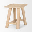 Mercana Sekou Light Brown Short Wooden Craftsman Stool Clearance