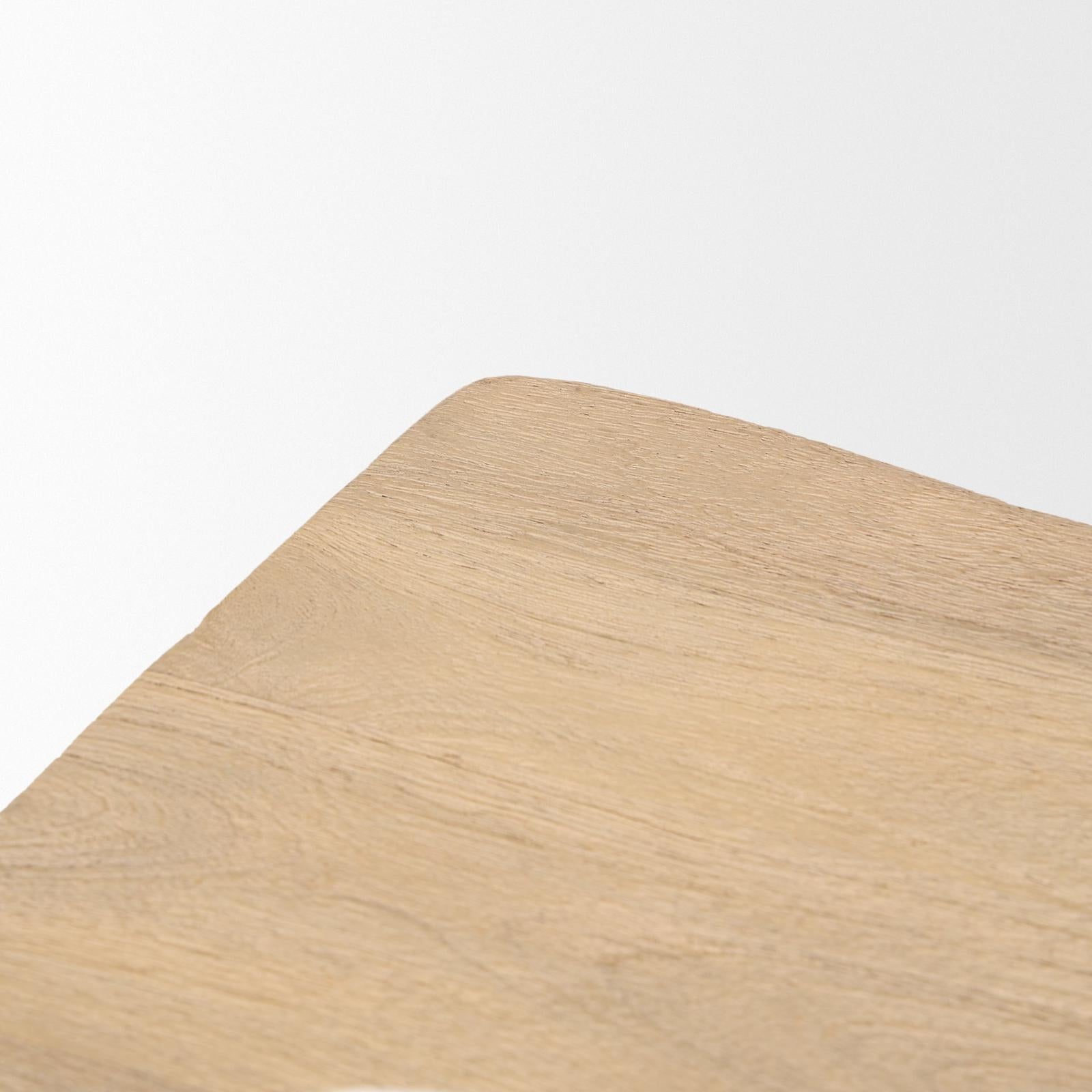 Mercana Sekou Light Brown Short Wooden Craftsman Stool Clearance