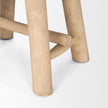 Mercana Sekou Light Brown Short Wooden Craftsman Stool Clearance
