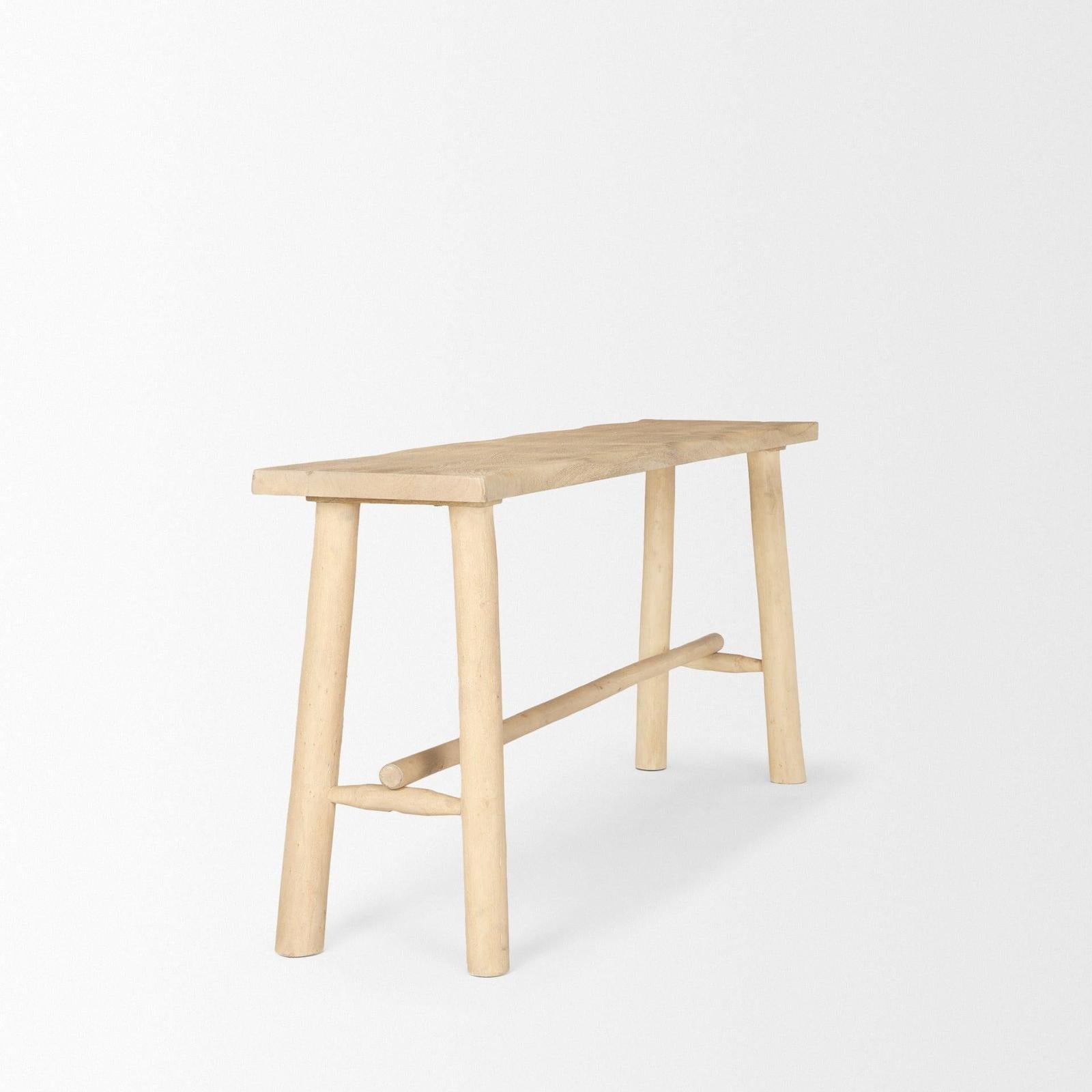 Mercana Sekou Light Brown Wooden Craftsman Console Table Clearance