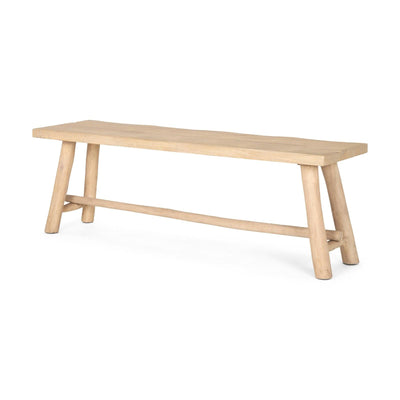 Mercana Sekou Light Brown Wooden Craftsman Bench Clearance