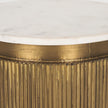 Mercana Satima Marble w/ Gold Metal Square Fluted Accent Table